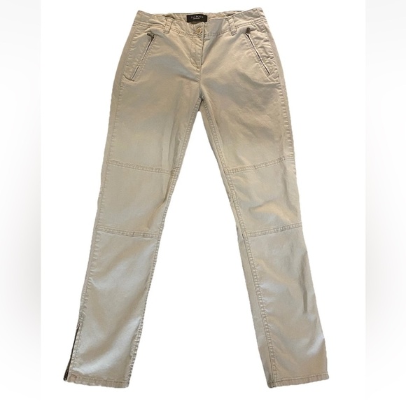 Women’s Talbots “Modern” Khaki Beige Side Zipper Mid-Rise Ankle Pants Size 4 - Picture 1 of 10